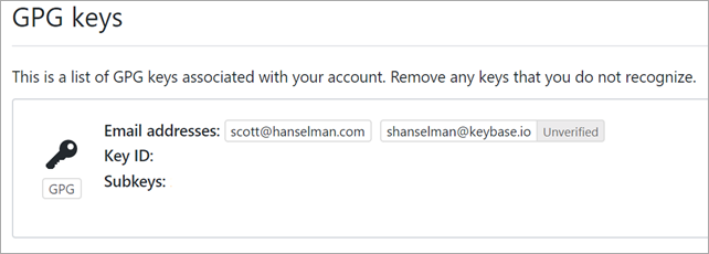 GPG Keys in GitHub