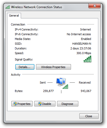 Wireless Network Connection Status