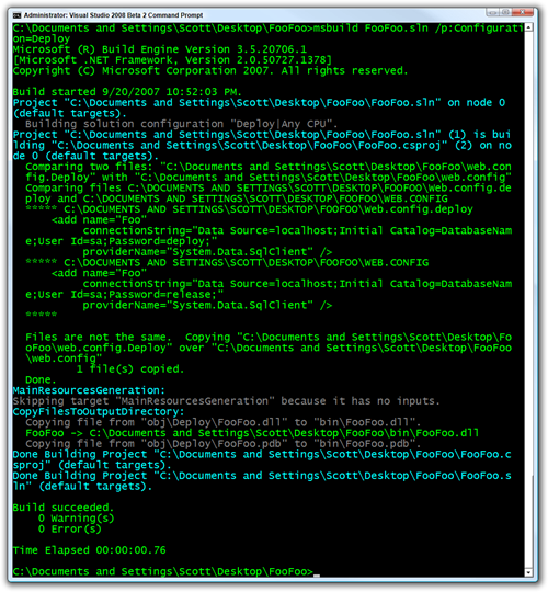 Administrator Visual Studio 2008 Beta 2 Command Prompt