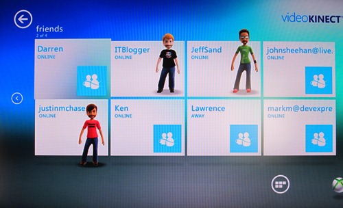 Video Kinect Friends List