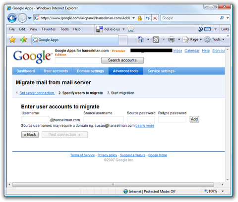 Google Apps - Windows Internet Explorer