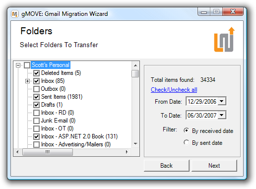 gMOVE Gmail Migration Wizard