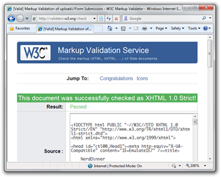 [Valid] Markup Validation of uploadForm Submission - W3C Markup Validator - Windows Internet Explorer