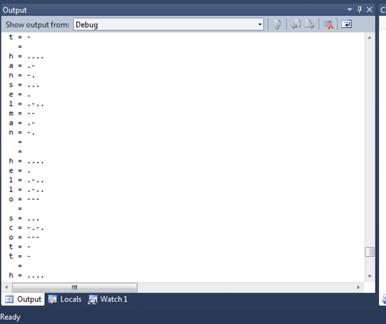 Debug Output from the Netduino Board