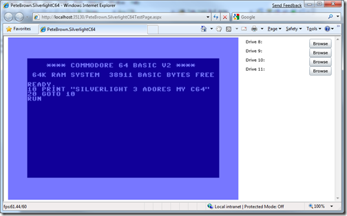 Silverlight C64 Emulator