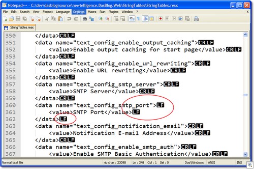 Bad newlines in Notepad++