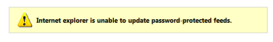 Internet Explorer is unable to update password-protected feeds.